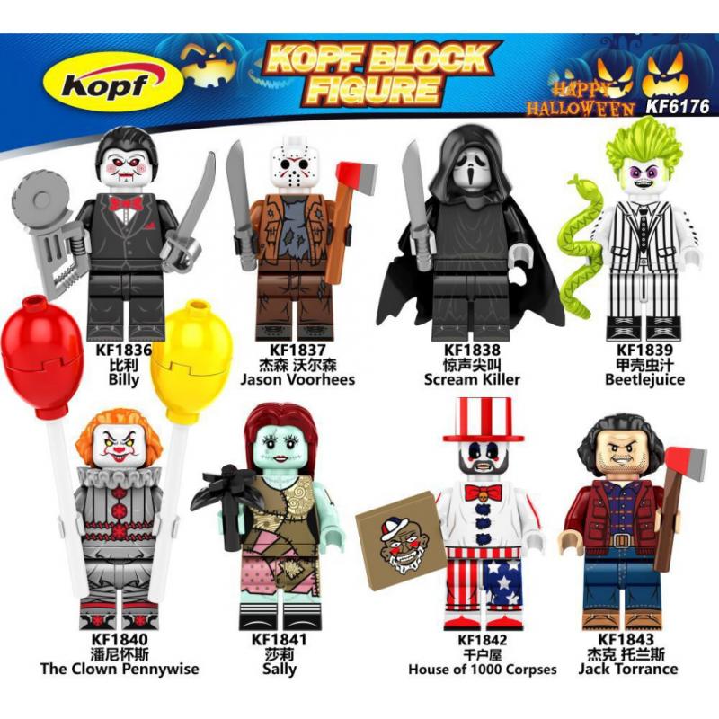 24pcs Fit Lego Halloween Jack Jason Attack Yellow Cloak Master Jimmu Renzi Toys Minifigures Toys