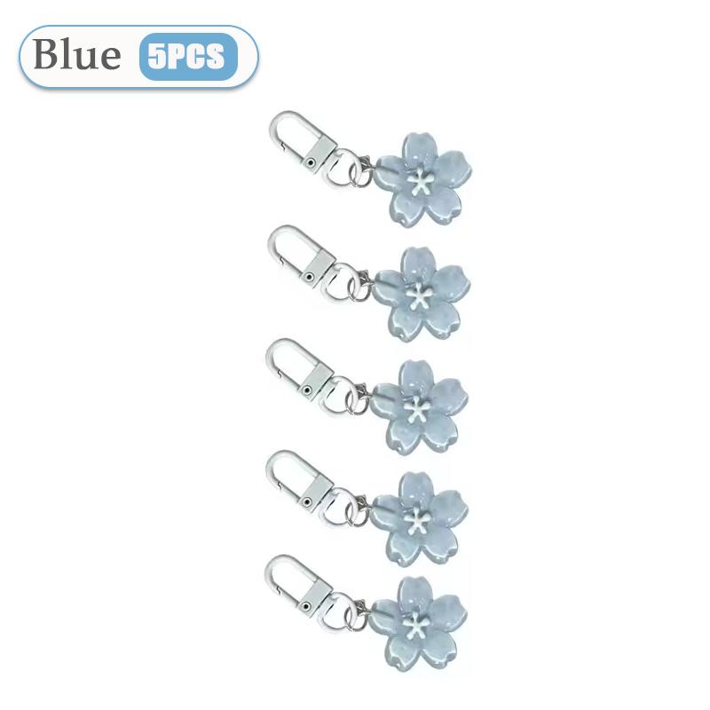 

5-80PCS Simulated Sakura Key Chain Resin Flower Sakura Pendant Keyring Keyring Cherry Blossom Translucent Flower Doll Pendant