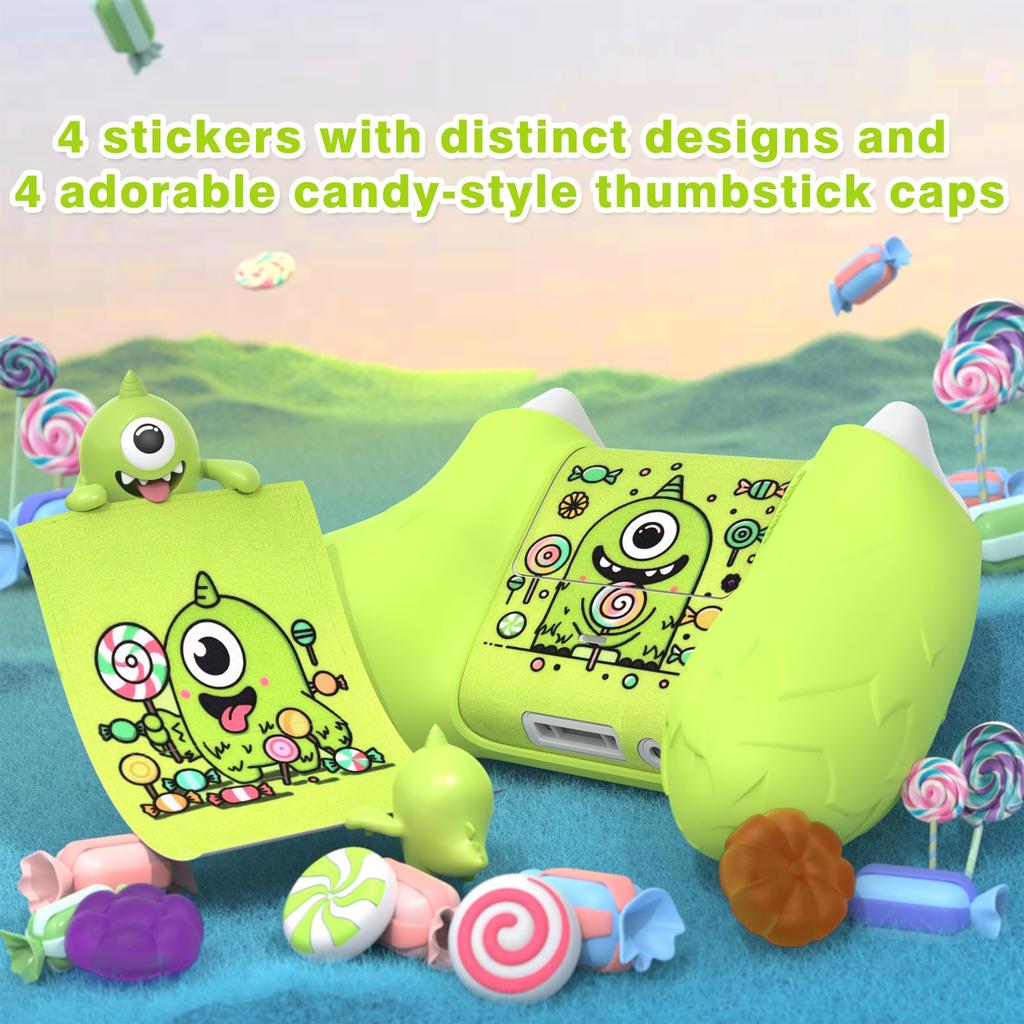 PlayVital Cute Monster Silicone Cover for Xbox Series Xbox Core Controller Grip Full Includes Joystick Caps and Stickers Mono-Eye X/S Controllers,
