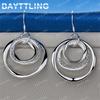 Charm 925 Sterling Silver Exquisite 3 Round Earrings for Women Fashion Wedding Gift Jewelry Accessories