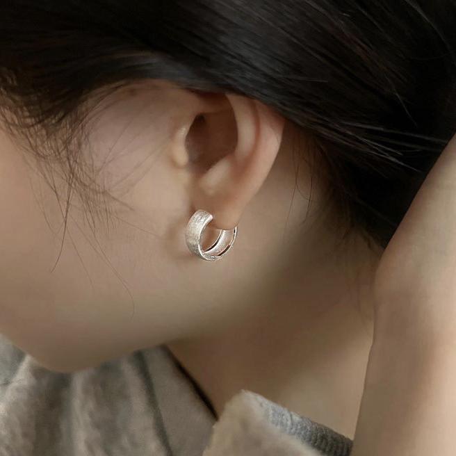 PONYKISS S Sterlingsilber Geometrisch C 5mm Gebürstet Breiter Bogen Steckerohrringe Für Damen Klassisch Fein Minimalistisch Schmuck