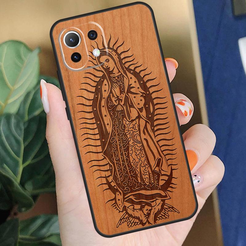 Buddha Jesus Guadalupe Wood Case For Xiaomi 17 Pro Max 14 15 Ultra 13T 14T 15T Pro POCO F8 F7 F5 F6 X5 X6 X7 Pro Coque