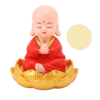 Piccoli Ornamenti da Monaco Simpatici Monaco Decorazioni da Esposizione per Interni Auto Decorazioni con Sensore di Energia Luminosa per