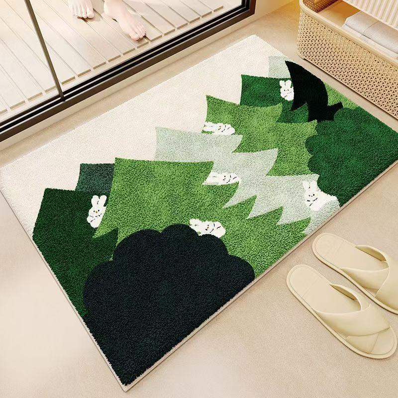 Imitation cashmere bathroom floor mat toilet toilet toilet door absorbent foot mat household quick-drying carpet