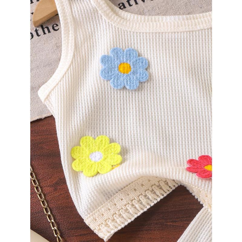 4-7J Kinderbekleidung Kinder Baby Hosenanzug Mädchen Sportshorts Anzug Freizeit Zweiteiler Ärmellos + Shorts Anzug