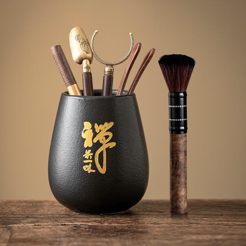Hampton Black Pottery Tea Ceremony Tool Set