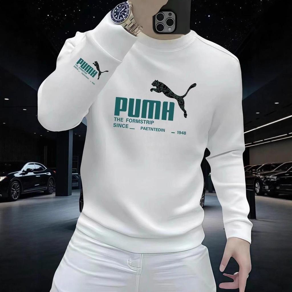 Trendy Herfst/Winter Hoodie voor Mannen met Print - Ronde Hals, Lange Mouwen, Casual Pullover