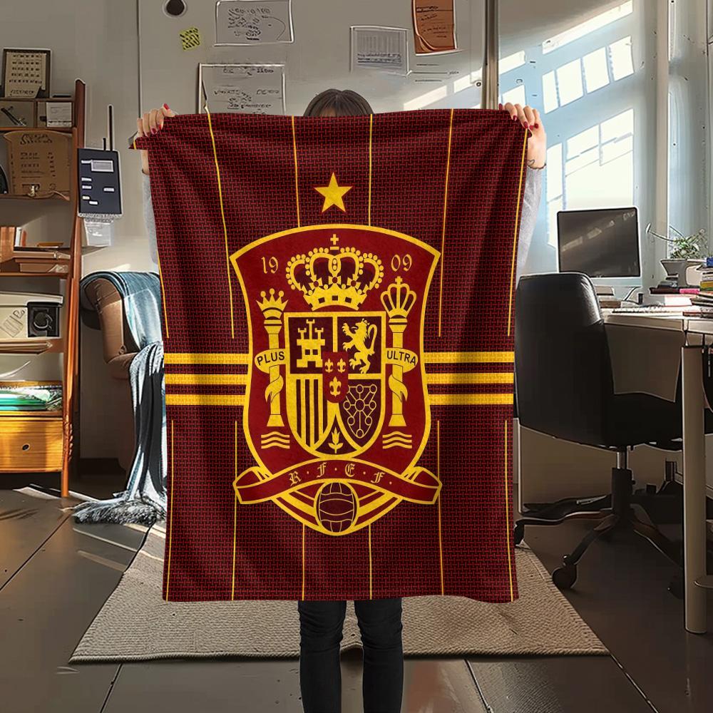 Spain National Football Team Flannel Blanket, High quality Comfortable for All Seasons, Home Decor, Warmth and Comfort