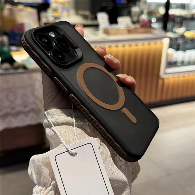 

Для iPhone 17 Pro Max Для Magsafe Матовый Двухцветный Каркас Чехол для Телефона Для iPhone 17 16 12 13 14 15 Pro Max Защитный Магнитный Чехол For iPhone 12Pro