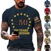 Men's Loose And Casual Flag-print T-shirt, Short Sleeve Shirt