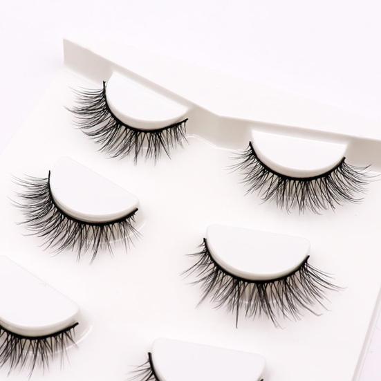 4Pairs False Eyelashes Natural Dense Exquisite Cross Makeup Extensions Eye Lashes for Ladies