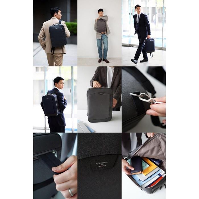 [Pelle Morbida] Briefcase Navy x Dark Brown PM-CA304-NVDB