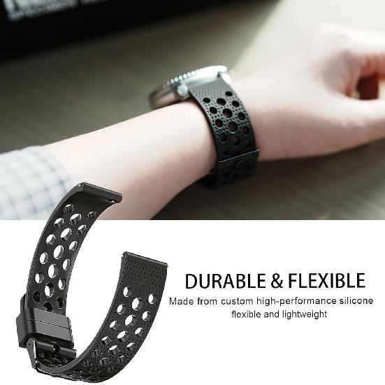 Compatible for Carbinox X-Ranger Bands, Silicone Replacement Wristbands Sport Strap with Metal Buckle Compatible with Carbinox Blaze Round, Blaze S,