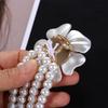 Long Jeans Flower Crystal Elastic For Girls Korean Belt Women Waistband Faux Pearl Dress Decoration