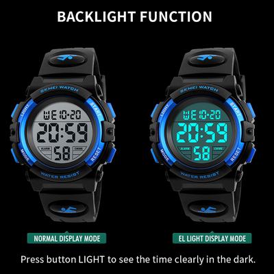 SKMEI Orologio da polso per bambini Orologio luminoso multifunzione impermeabile per sport all'aria aperta