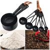 1 Set Measuring Spoons Food Grade Clear Scale Heat Resistant Comfortable Handle Non-stick Measure Liquid Powder Stainless Steel Measuring Cups