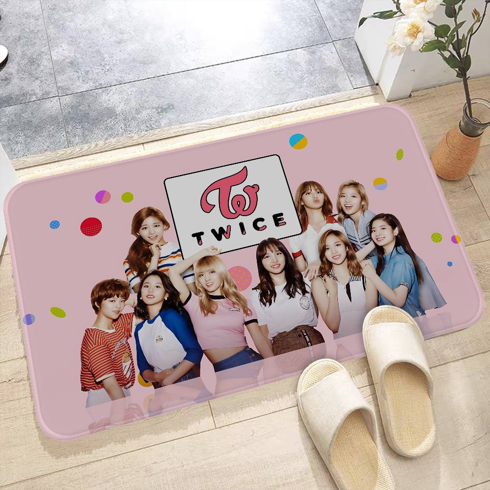 Kpop Group T-Twice Floor Mat Rectangle Anti-slip Home Soft Badmat Front Door Indoor Outdoor Mat Welcome Doormat