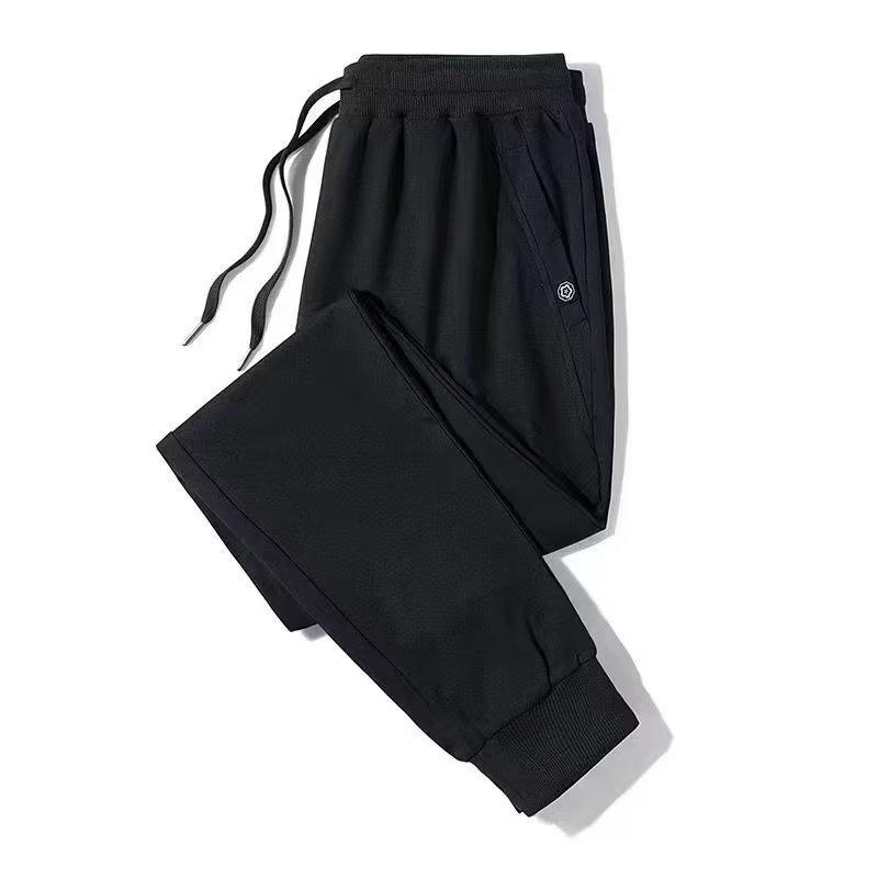 Fleece Pants Men's Casual Trousers Autumn and Winter New Plum Blossom Zipper Outer Wear Sports Thermal Sweatpants