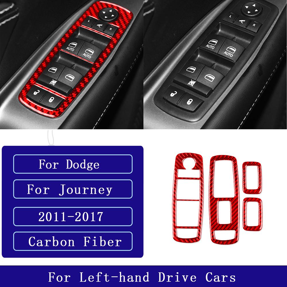 For Dodge Journey 2011-2017 Carbon Fiber Window Lift Control Button Panel Trim Cover Car Interior Accessories Decorative Sticker
