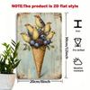 2D Retro Berry Bird Metal Tin Sign 20x30cm Vintage Rustic Iron Wall Art Garden Patio Living Room Decor Plaque
