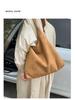 Women's Retro Suede Large Capacity Tote Bag - Simple Commute Underarm Style