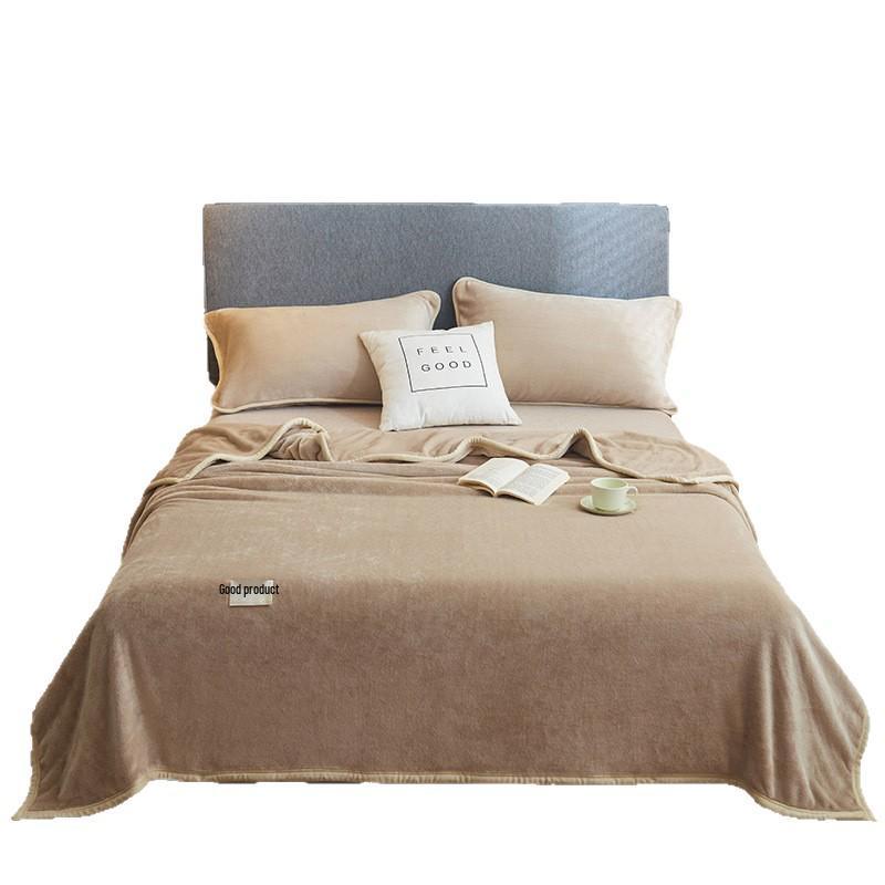 Milchsamt Winterfleece Bettwäscheset: Einzelstudentenwohnheim Dreiteilige Dicke Plüsch Rutschfeste Korallen-Decke