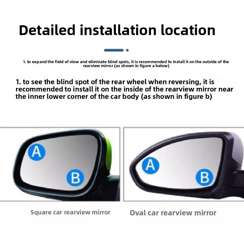 Car Reversing Small Round Mirror,Reversing Parking Auxiliary Mirrors,Wide-angle Convex Surface Rearview Mirror Blind Spot Mirror