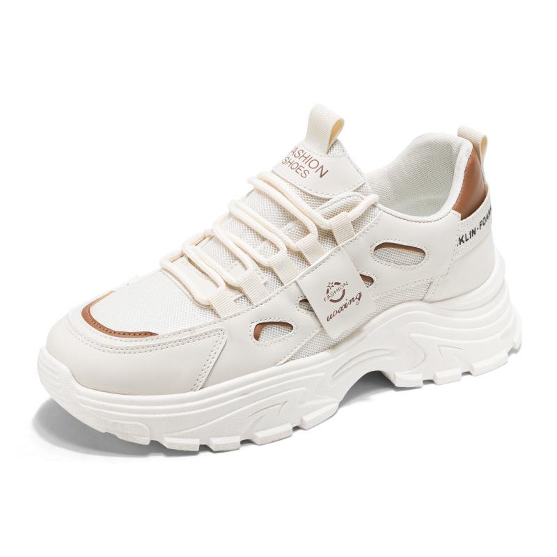 Men's autumn new breathable mesh shoes men's trend versatile platform white shoes men's sports and leisure shoes