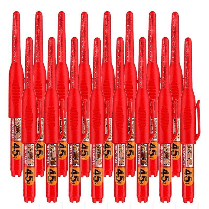 45mm Waterproof Deep Hole Marker Pens Long Nib Head Carpenter Pen Black/Blue/white Ink for Multi-Purpose Woodworking Hand Tools