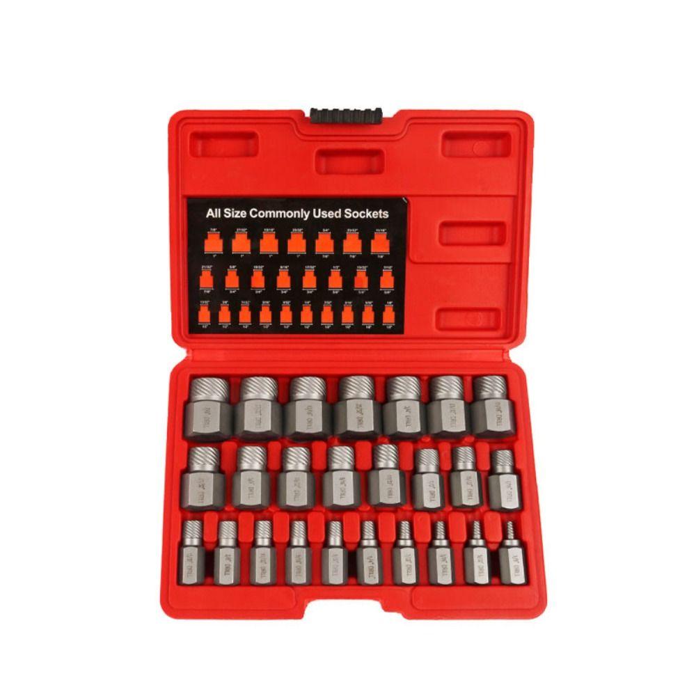 25Pcs Multi-Spline Bolt Extractor Set Double Head Screw Remover Set  Remover Power Tools