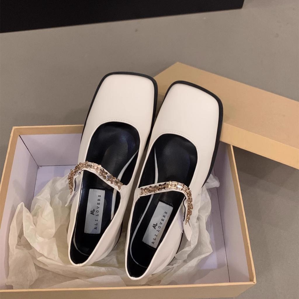 Coarse heel high heels black Mary Jane small leather shoes women's shoes new spring and autumn gentle single shoes