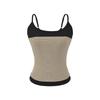 Koreanisches Farbblock-Streifen-Camisole & Hose mit Kordelzug und Schlag