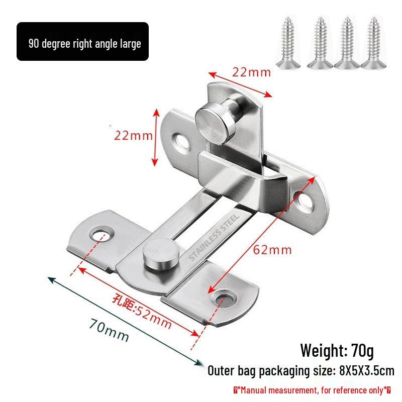 Modern Black Stainless Steel Door Buckle Latch for Pet Cage or Barn Sliding Doors