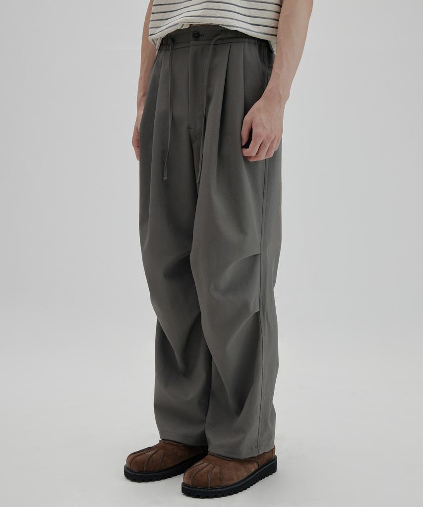 NONBLANK Loose Straight Fit String Pants_Khaki
