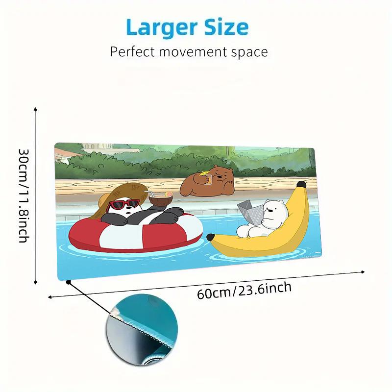We Bare Bears Cartoon Color Mouse Pad Large Gaming Table Cushion Non-slip Laptop Tablet Big Mousepad XXL Mat Mini PC Playmat With Lock Edge