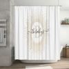 Retro Style Gold Bath Curtain with Letter D Decoration for Bathroom Accessories 72 x 84 inches