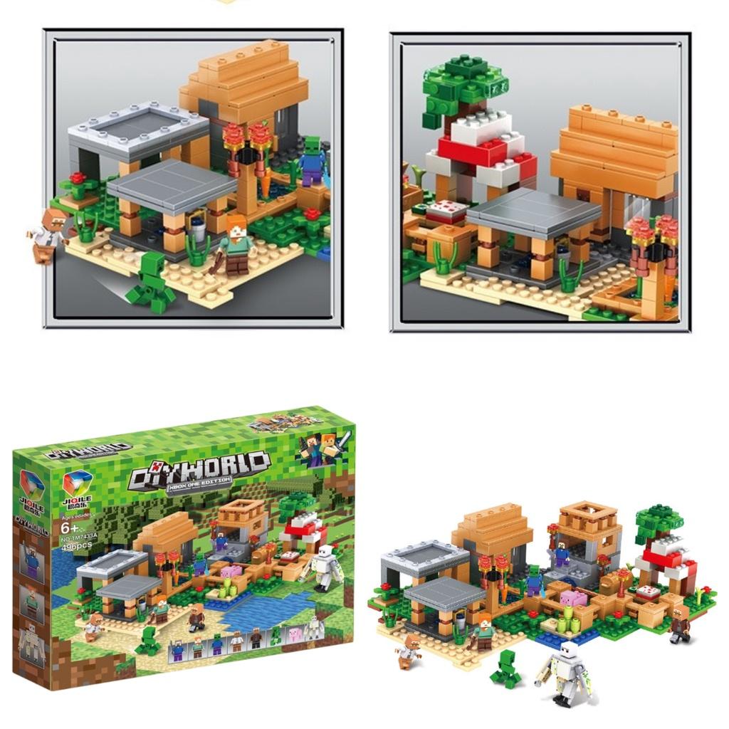 Anspruchsvolles Bauspielzeug, kompatibel mit Lego Minecraft Village Boy Puzzle-Bausatz