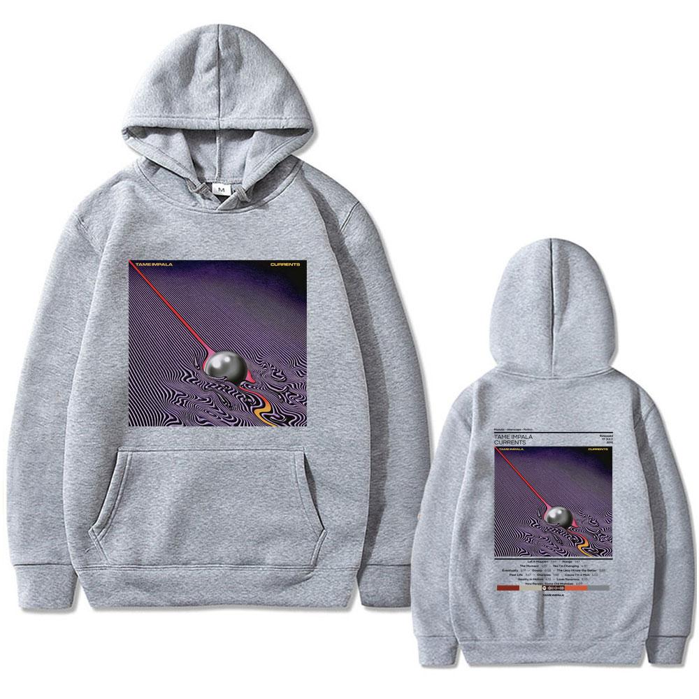 Tame Impala Currents Męska bluza z kapturem z nadrukiem dwustronna Bluza z kapturem zespołu Lndie Pop rock Retro moda Bluza