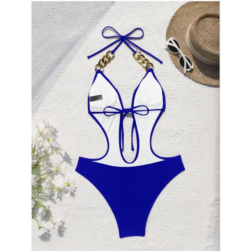 Women S One Piece Swimsuit Hollow Out Backless Tie Up Bikini