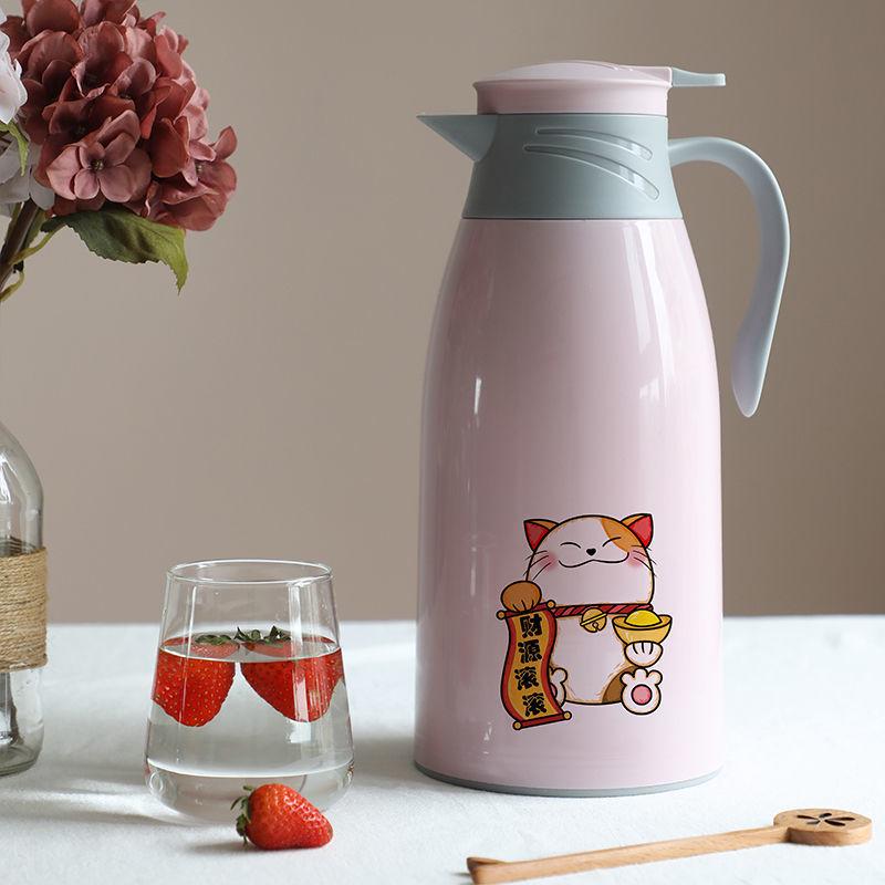 Large Capacity Cat Thermos with Glass Liner - Insulated Kettle for Home and Dorm Use