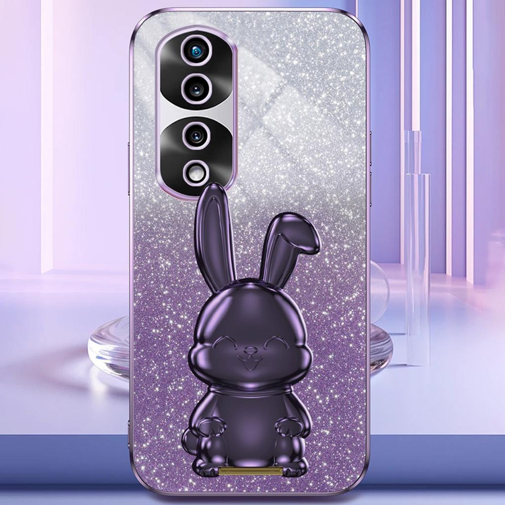 Чехол для телефона Honor 70 Pro 5G с блестящей пудрой, чехол для телефона из ПК+ТПУ с выдвижной подставкой