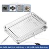 Stainless Steel Rectangle Dinner Tea Tray Double 2 Layer Dumpling Oil Leaking Hole Basin Steaming Draining Hole Plate with Basin