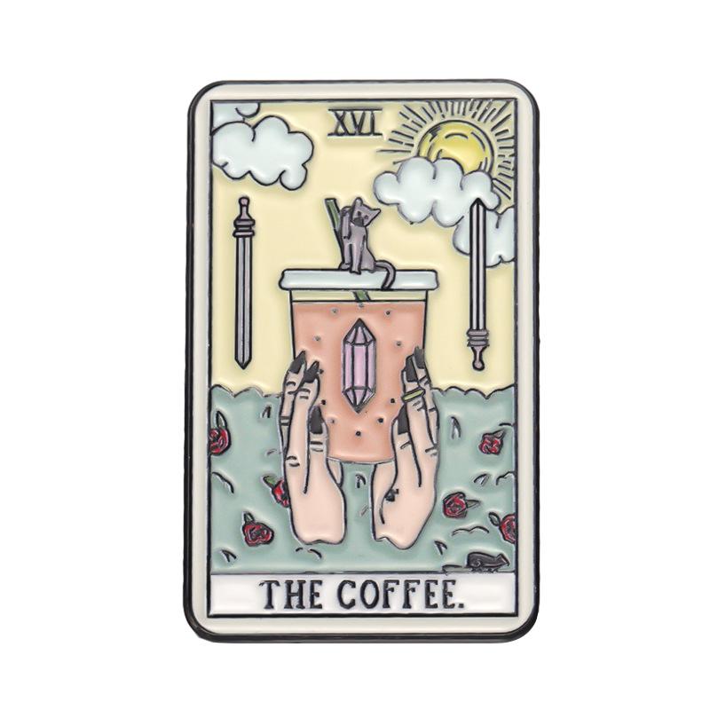 Tarot The Fool Love Donut Glass Cup Magician Empress Emperor Badges Brooch Enamel Pins Label Bag Backpack Hat Jewelry