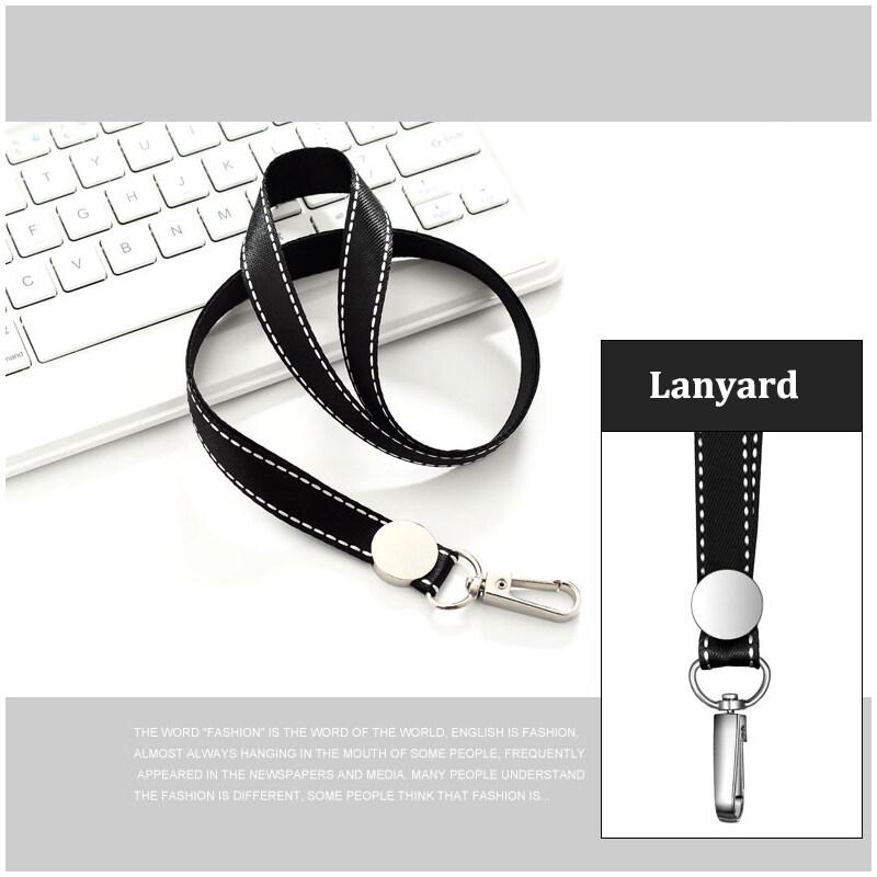 Echte leren ID-kaarthouders Zakelijke mode Werkkaarthouder met nylon koord ID-borstkaarten Naamplaatje