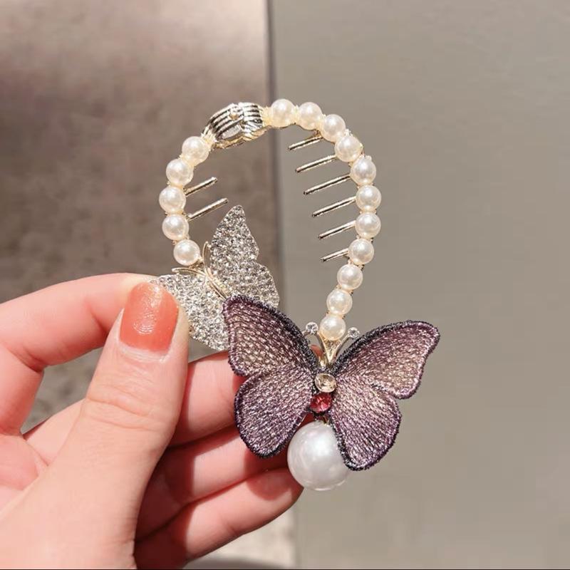 

Ancient Style Tassel Rhinestone Ponytail Clip Hairpin Headwear