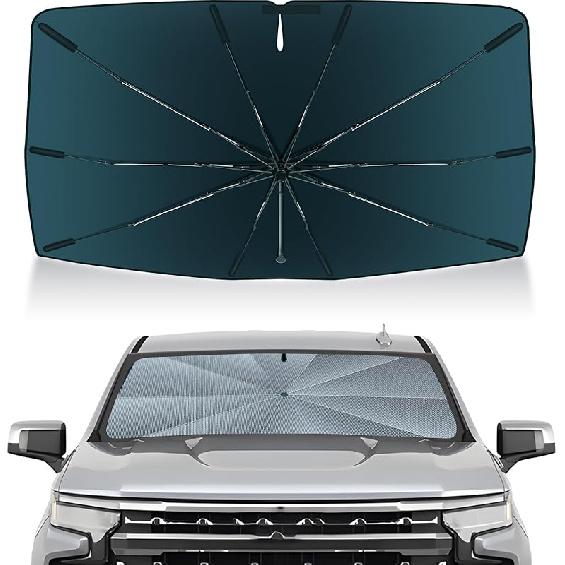 Autorder Windshield Sun Shade Umbrella For -2026 Chevrolet Silverado/GMC Sierra Accessories,Upgraded Ice Crystal Material,Easy Setup Umbrella