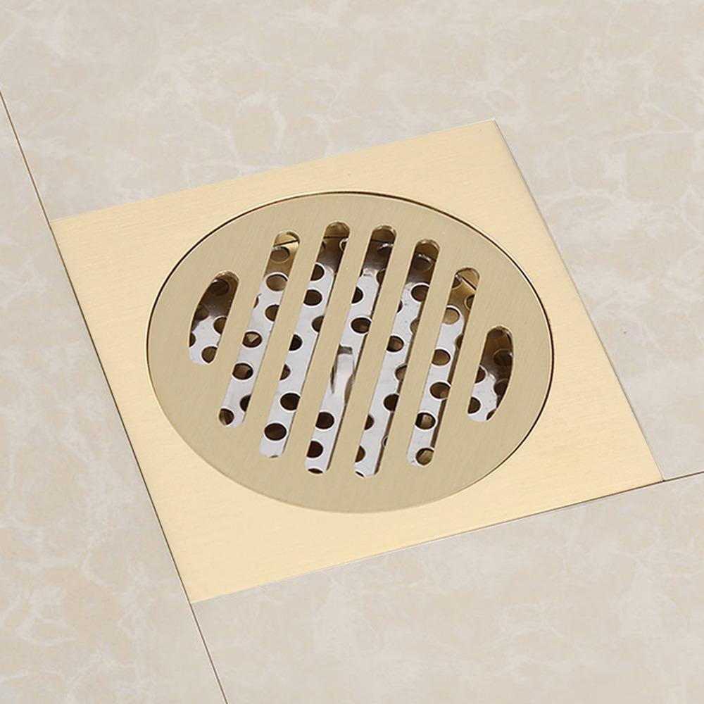 Square Shower Drain Grate Brass Bathroom Waste Grate Durable Shower Floor Drain  Laundry Room