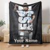 Football Messi Customize Text Blanket Lightweight Customizable Blanket Comfortable Versatile for Seaside Home Decor Livingroom Nap All-Season Use