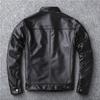 Real Leather Jacket Men's Calf Leather Short Style Handsome Stand Up Collar Motorcycle Single Leather Jacket Jacket
