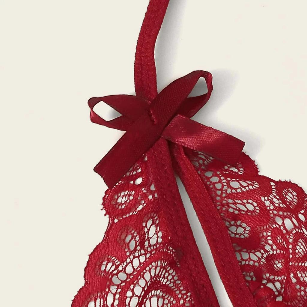 Koop Ladies Sexy Lingerie Lace Butterfly Bra Panties Garter Belt Three